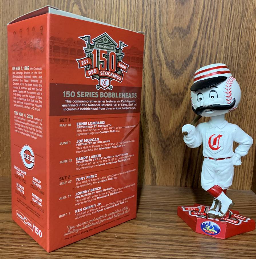 150th Anniversary Cincinnati Reds Bobblehead SGA Set - Morgan, Larkin,  Lombardi