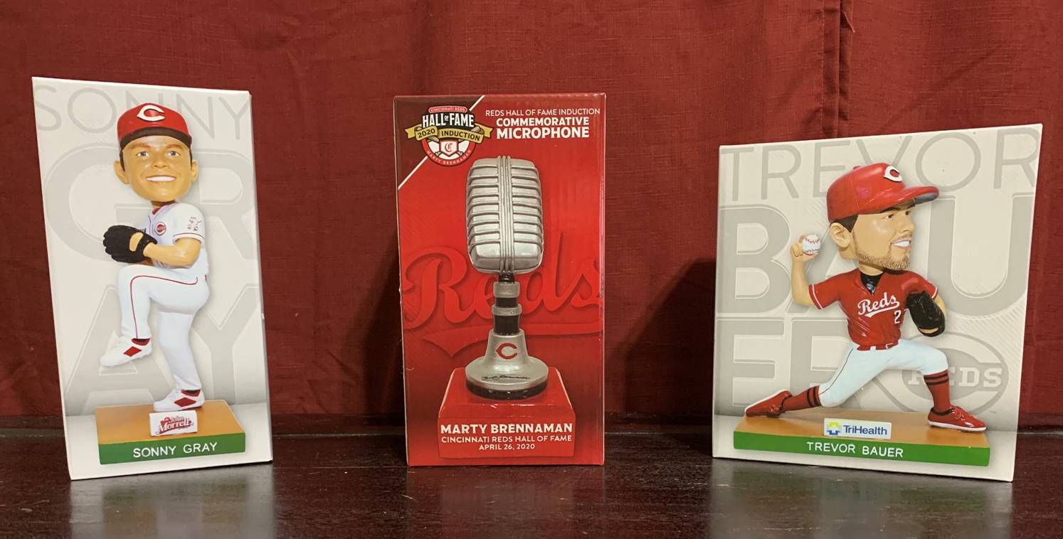 Reds bobbleheads at Kroger: Trevor Bauer, Sonny Gray; Joey Votto